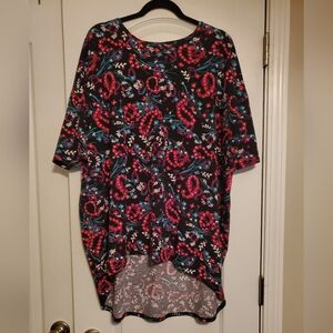 Lularoe Irma, size XL, Black with floral pattern.